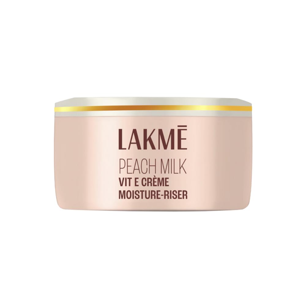LAKMÉ Peach Milk Soft Crème Moisturizer For Face 100g - Daily Lightweight Whipped Cream With Vitamin E For Soft & Glowing Skin - Non-Oily 24H Hydration - Perfect for Dry Skin & Daily Skincare Routine