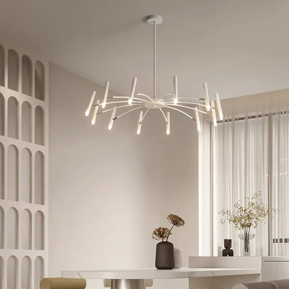 Modern LED Chandelier with Metal Finish - Energy Efficient Spot Lights for Dining Room, Bedroom & Living Room Ceiling Lighting