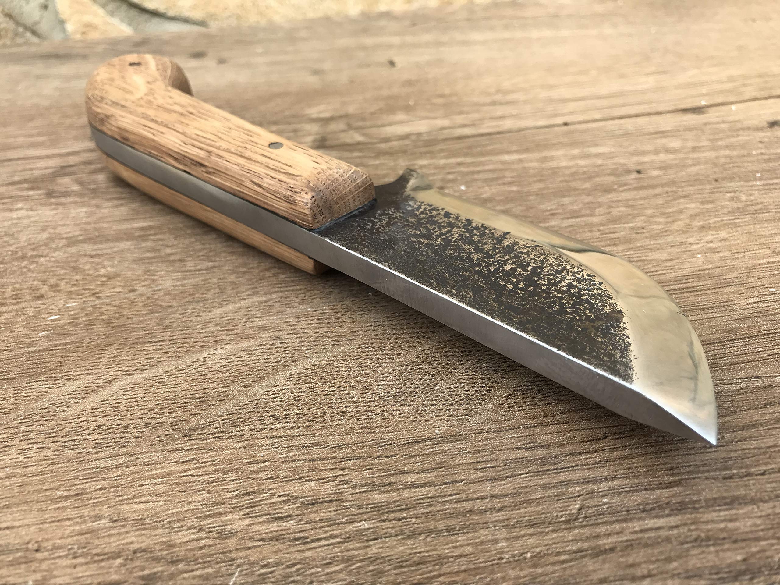 Viking Knife - Hand Forged Butcher Knife with Leather Sheath | Viking Decor, Iron Gift for Men | Perfect for Camping, Hunting & Kitchen Use