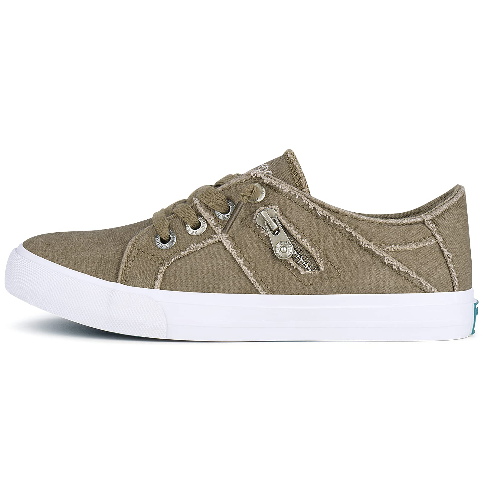 JENN ARDOR Women's Low Top Slip-On Sneakers - Breathable Canvas Walking & Running Shoes with Lace-Up Design | Perfect for Casual Wear, Gym Workouts & Daily Activities