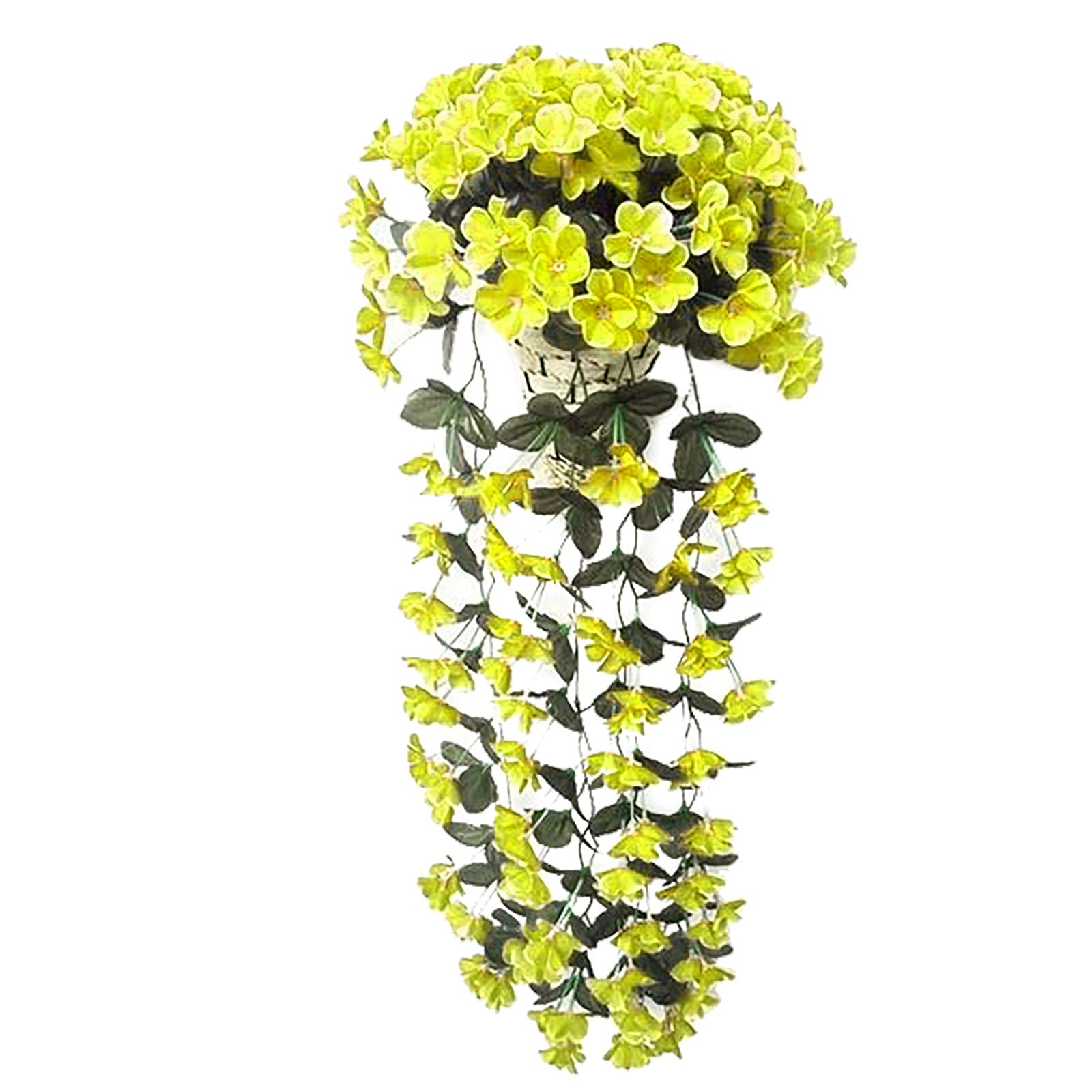 Artificial Chlorophytum Anti-Radiation Garden Fence - Yellow Bouquet Hanging Plant Decor for Outdoor Porch, Window, Wedding & Home Garden Decoration | Perfect for Balcony, Patio, and Indoor Greenery Enhancement