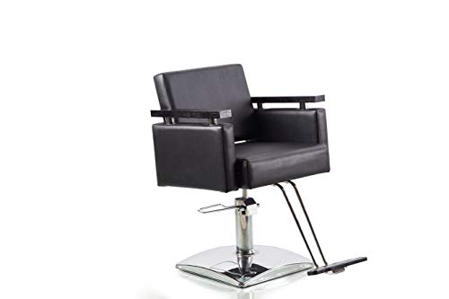 Professional Topbarber Barber Chair - Adjustable Beauty Salon Chair for Hair Stylists, Barber Shop Equipment with Footrest (Black) - Perfect for Haircuts, Styling & Shaving Services