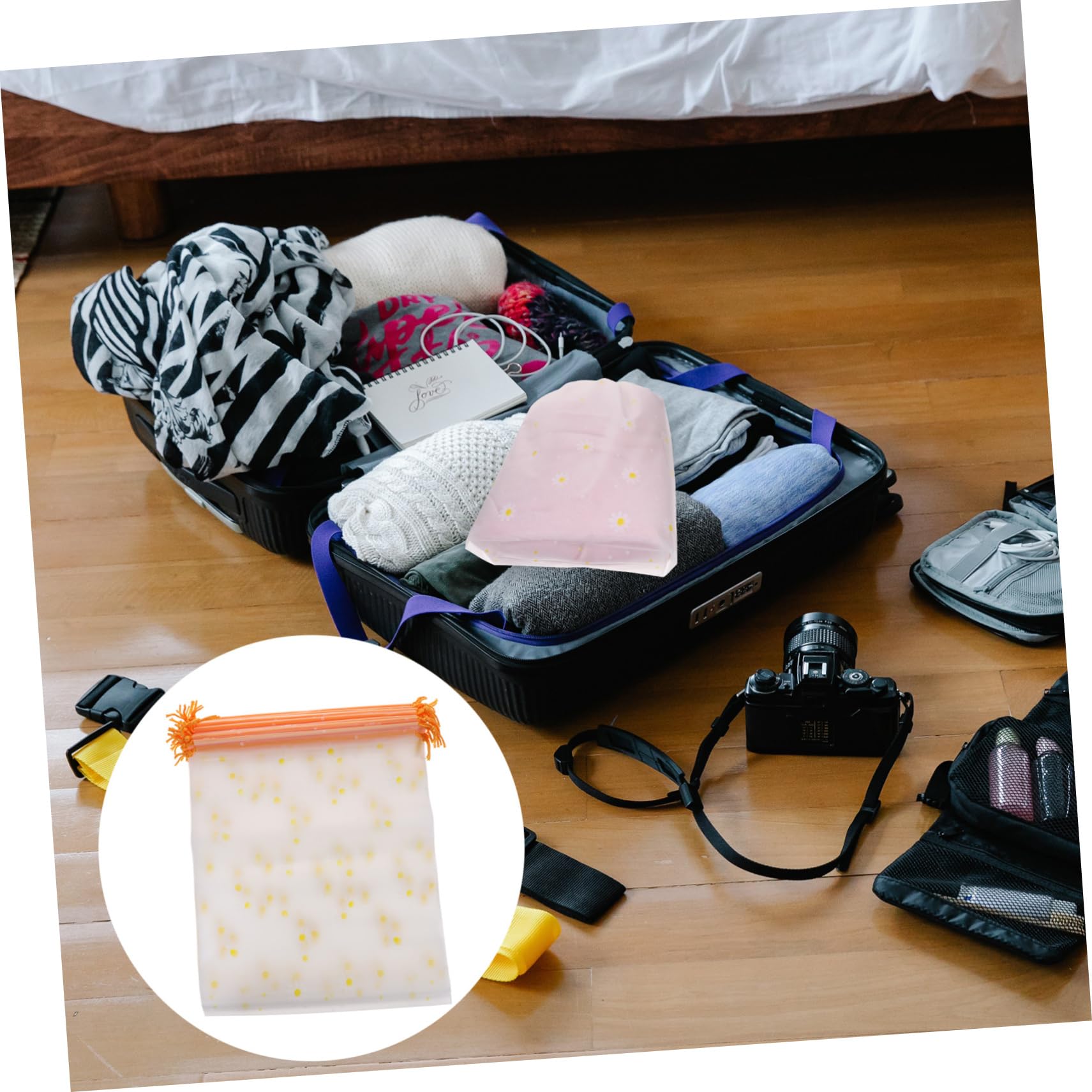 WOONEKY Vacuum Storage Bags for Bedding & Clothes - Clear PVC Zipper Sealer Bags, Space-Saving Organizer for Travel, Seasonal Storage & Home Organization