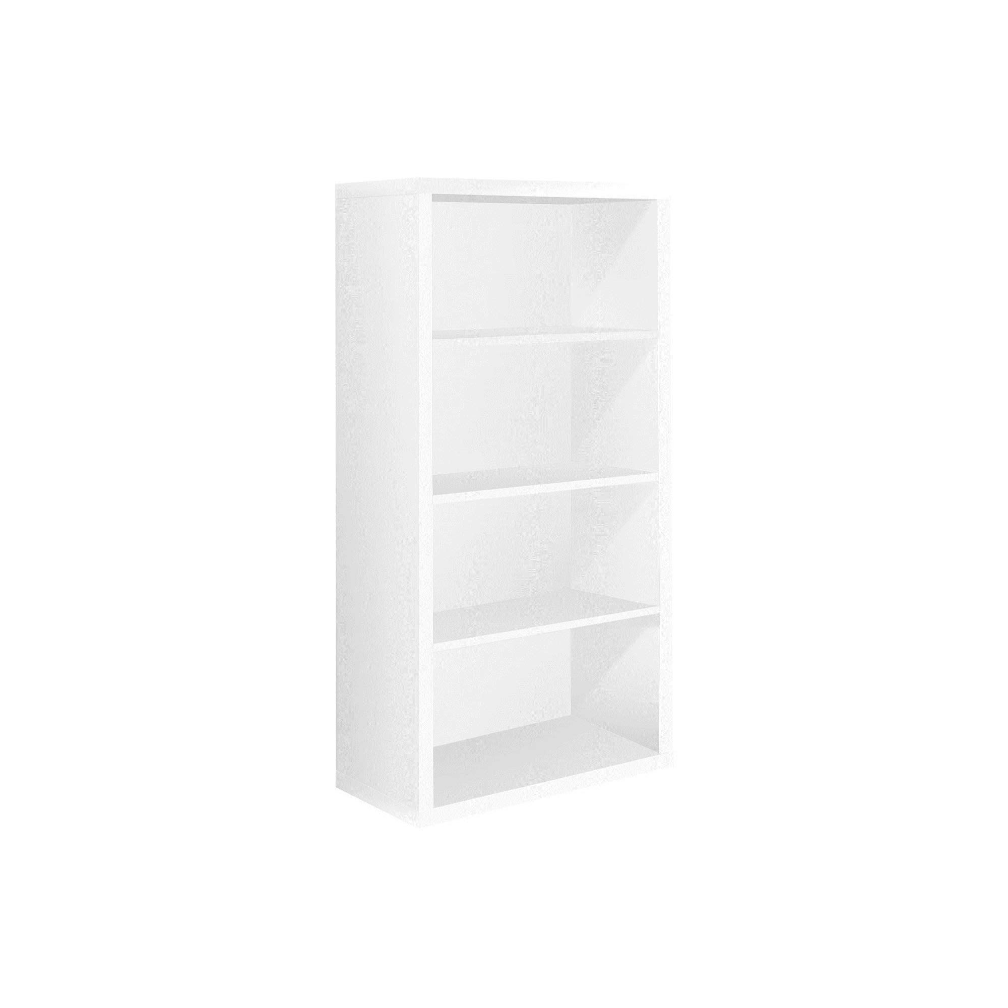 Ergode 48 Inch Tall White Bookcase with Adjustable Shelves - Modern Bookshelf for Living Room, Office, or Bedroom Storage & Organization