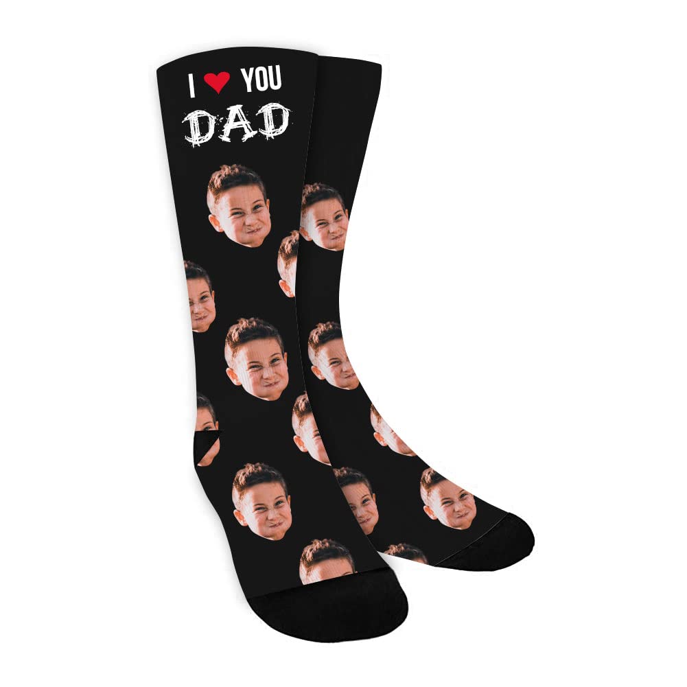 Custom Face Socks with Personalized Text - Funny Photo Socks for Men & Women - Great for Gifts, Couples Matching, and Special Occasions