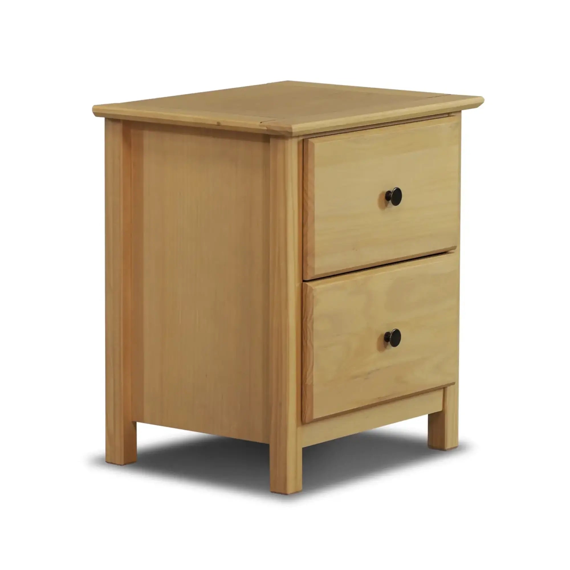 Modern Wooden Shaker 2-Drawer Nightstand - Bedside Table with Storage for Bedroom, Living Room & Guest Room - Compact Nightstand with Smooth Gliding Drawers for Home Decor