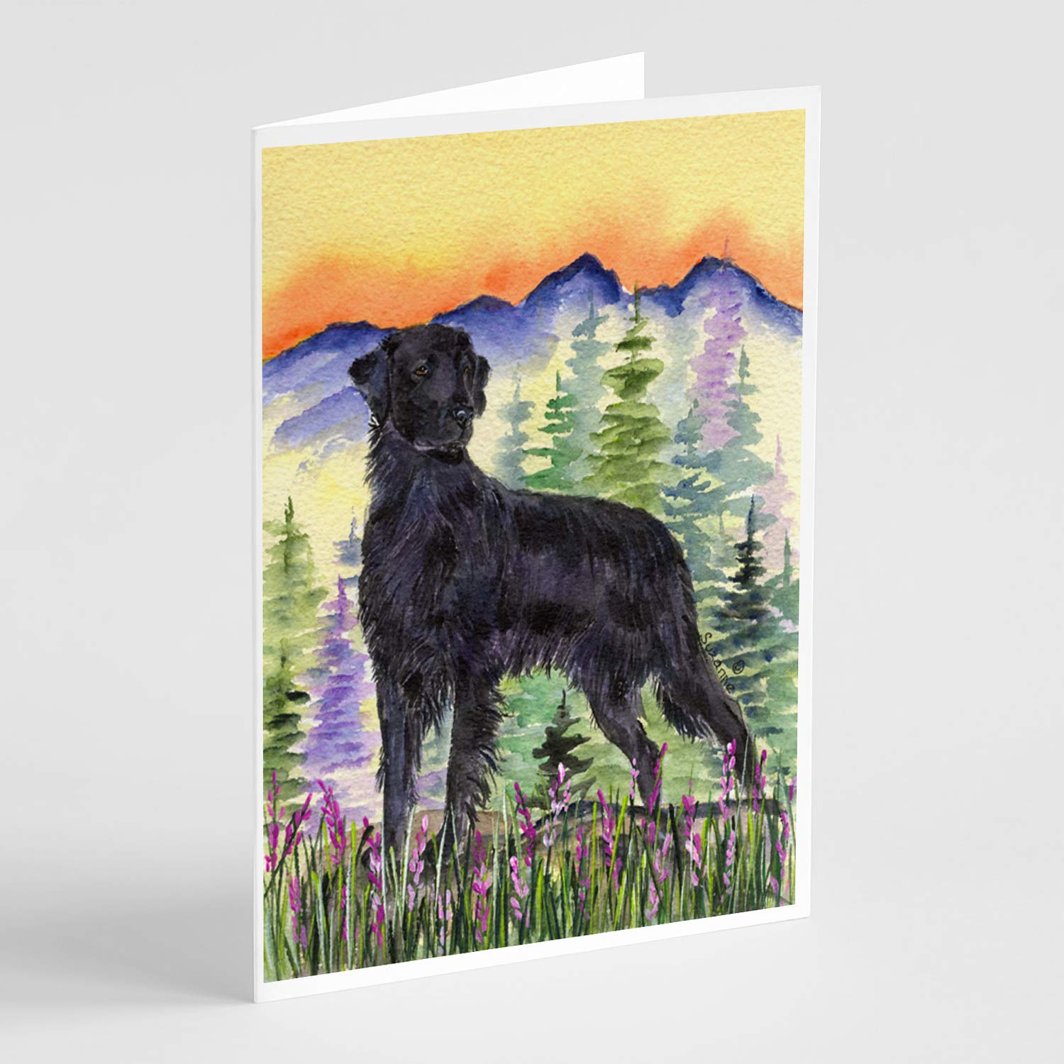 Flat Coated Retriever Greeting Cards - Pack of 8 Blank A7 Note Cards (5x7) with Envelopes | Whimsical Dog Lover Stationery for Birthdays, Thank You Notes & Special Occasions