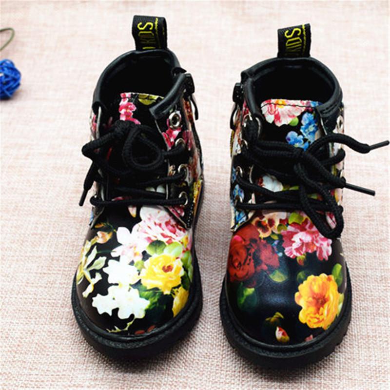 Floral Girls Boots - Cute & Comfortable Ankle Boots for Toddlers & Kids - Perfect for Spring, School & Outdoor Play