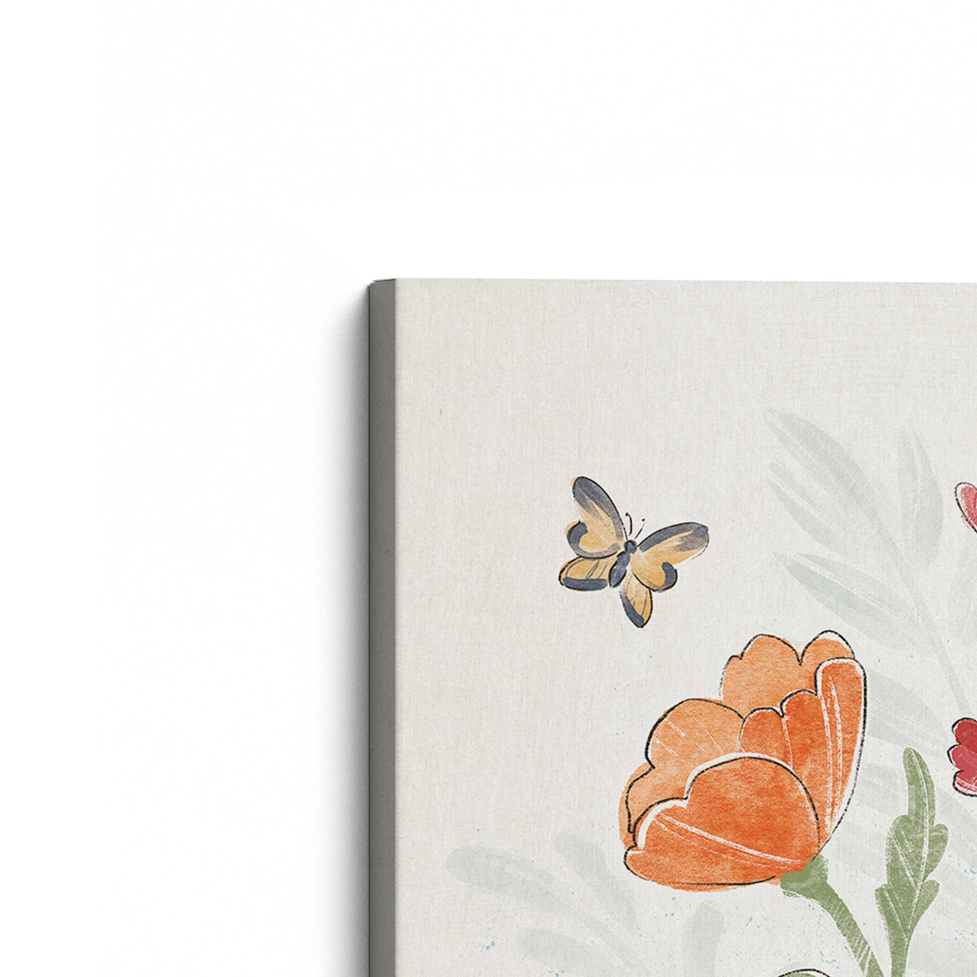 Garden Harmony Canvas Wall Art Set of 2 - Modern Floral Printed Home Decor for Living Room, Bedroom & Office