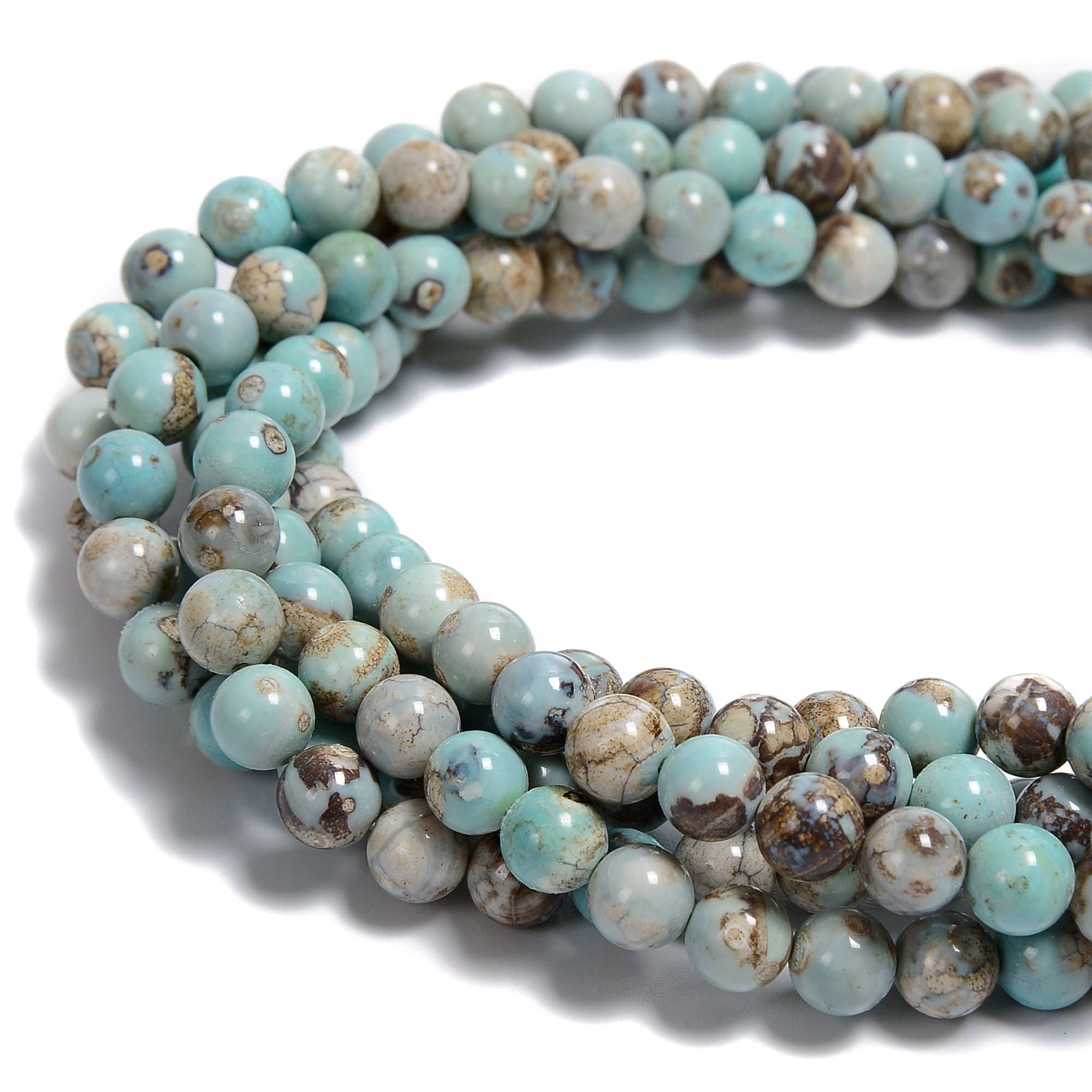 Blue Terra Robin's Egg Agate Smooth Round Beads 8mm 10mm 15.5'' Strand - Perfect for Jewelry Making, DIY Bracelets & Necklaces