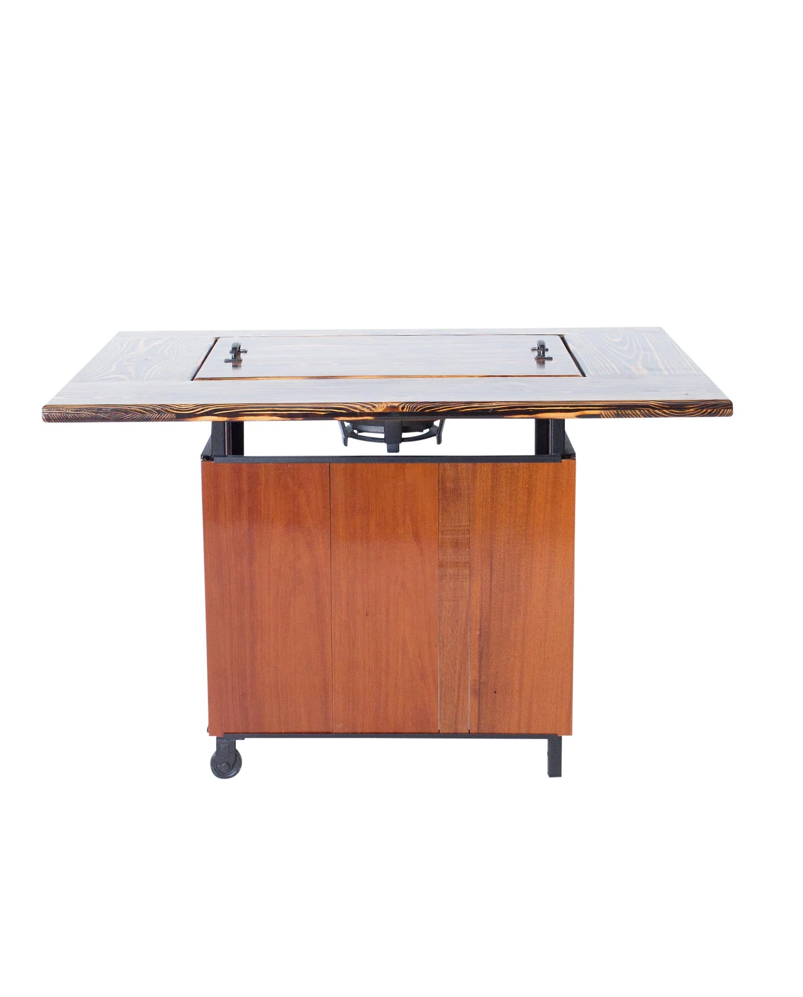 Premium Mahogany Backyard Hibachi Grill – Portable Japanese BBQ Grill for Outdoor Cooking, Camping & Garden Parties
