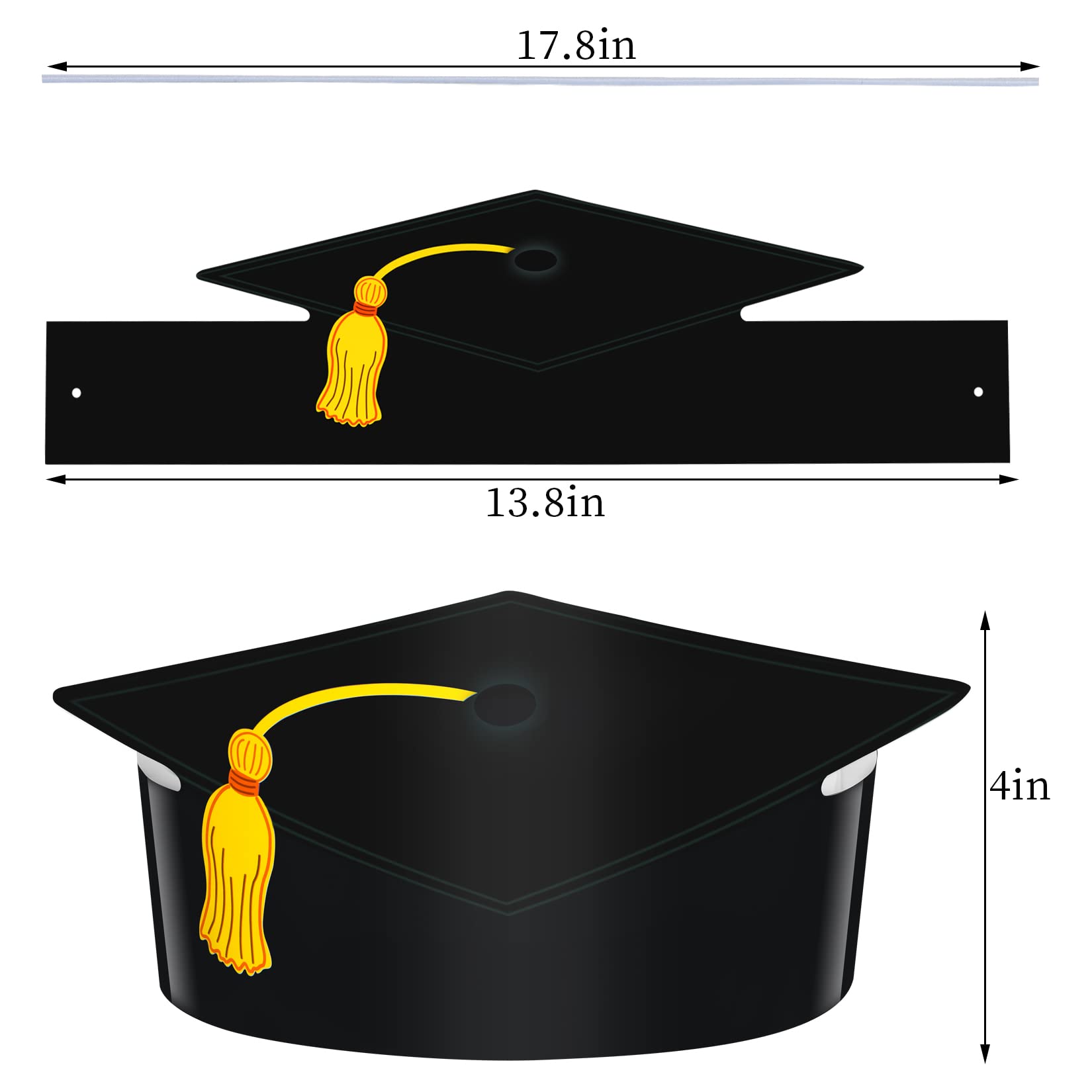 Yolyoo 40 Pcs Graduation Crowns - Adjustable Paper Graduation Hats & Headbands for Graduation Ceremony Decorations | Perfect for Students, Teachers & Graduation Party Decor
