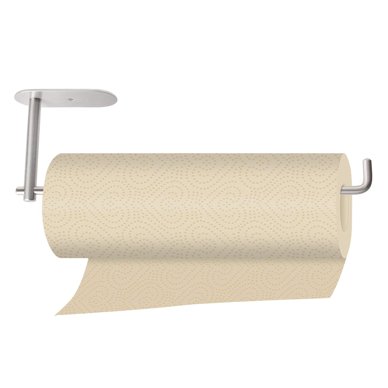 Under Cabinet Paper Towel Holder - Siyzda Adhesive Stainless Steel Towel Rack for Kitchen, Brushed SUS304 Steel - Perfect for Large Roll Paper Towels & Space-Saving Kitchen Organization