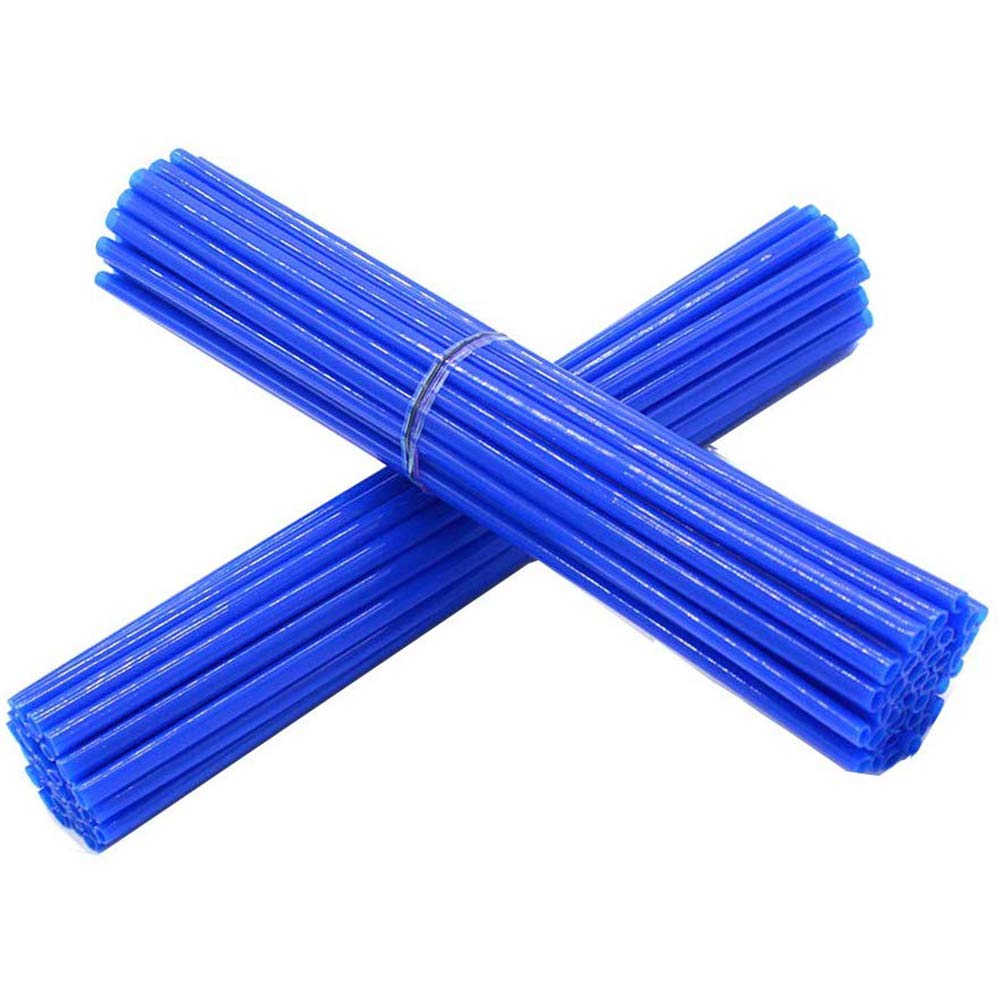 Colorful Super Pop Bicycle Spoke Skins Wraps - 72 PCS Blue Bike Wheel Decoration for Schoolmate Bikes - Fun Cycling Accessories for Kids & Teens - Perfect for Birthday Gifts, Bike Parties & Neighborhood Rides