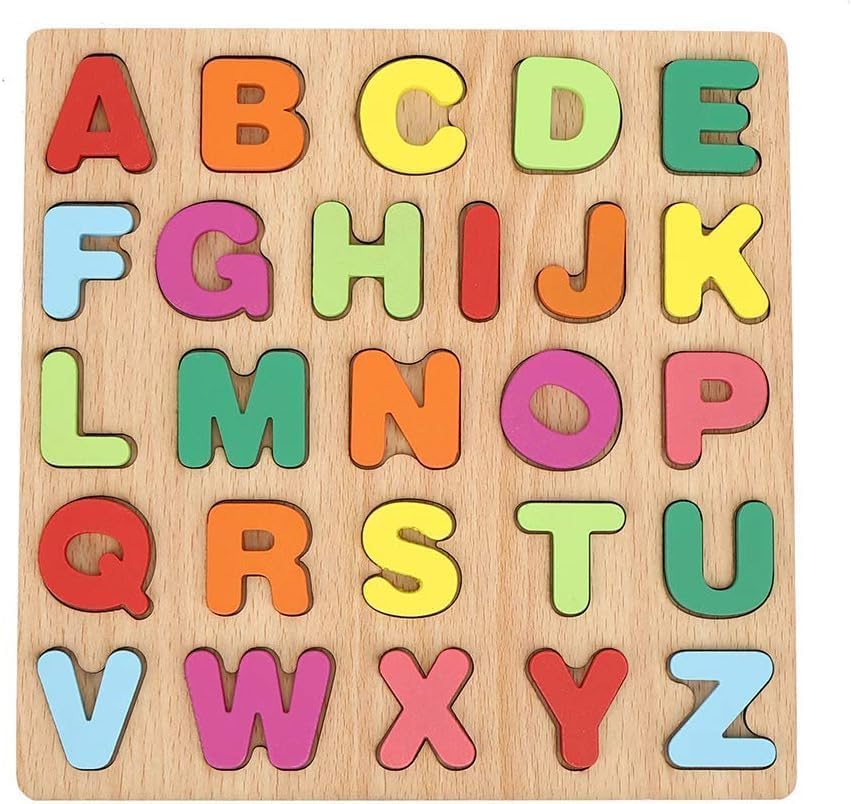 Little Mind Wooden Alphabet Puzzle - Educational ABC Learning Toy for 3 Year Old Boys & Girls | Montessori Preschool Learning Tool | Perfect Birthday Gift & Classroom Teaching Aid