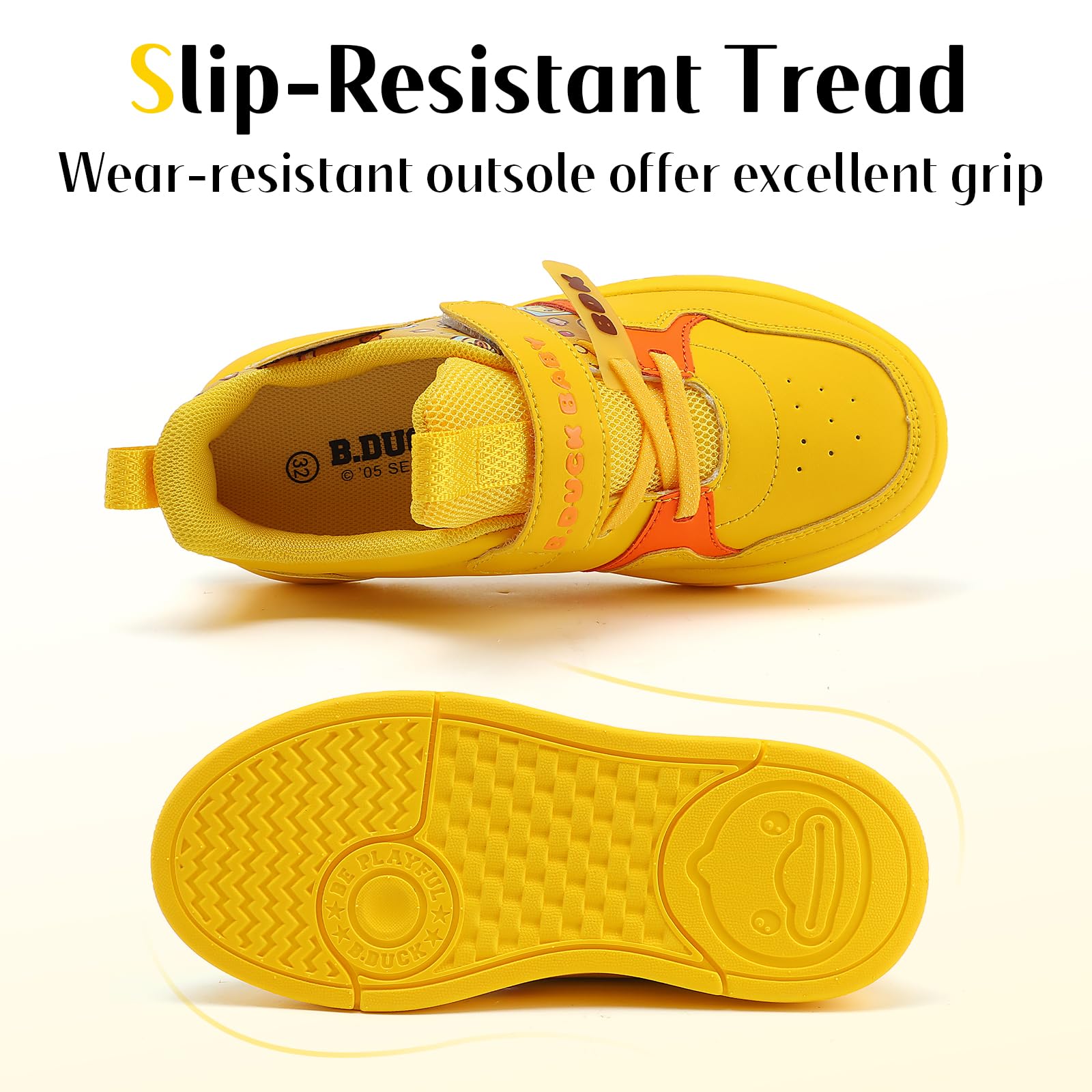 B.Duck Kids Sneakers for Boys & Girls - Comfortable & Stylish Toddler Shoes for Walking, Running & Play - Sizes 6-1 (Little Kid to Big Kid) - Perfect for School, Playground & Daily Activities
