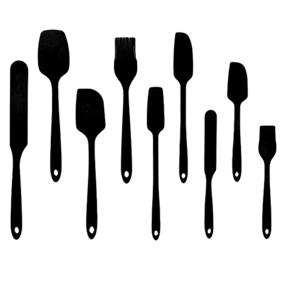 Hemoton 9-Piece Silicone Spatula Set - Non-Stick Kitchen Utensils for Baking, Cooking & Cake Decorating - Includes Turner, Mixing Spatula, Cheese Spreader, Egg Flipper, Pastry Tool & Icing Squeegee - Perfect for Home Bakers & Professional Chefs