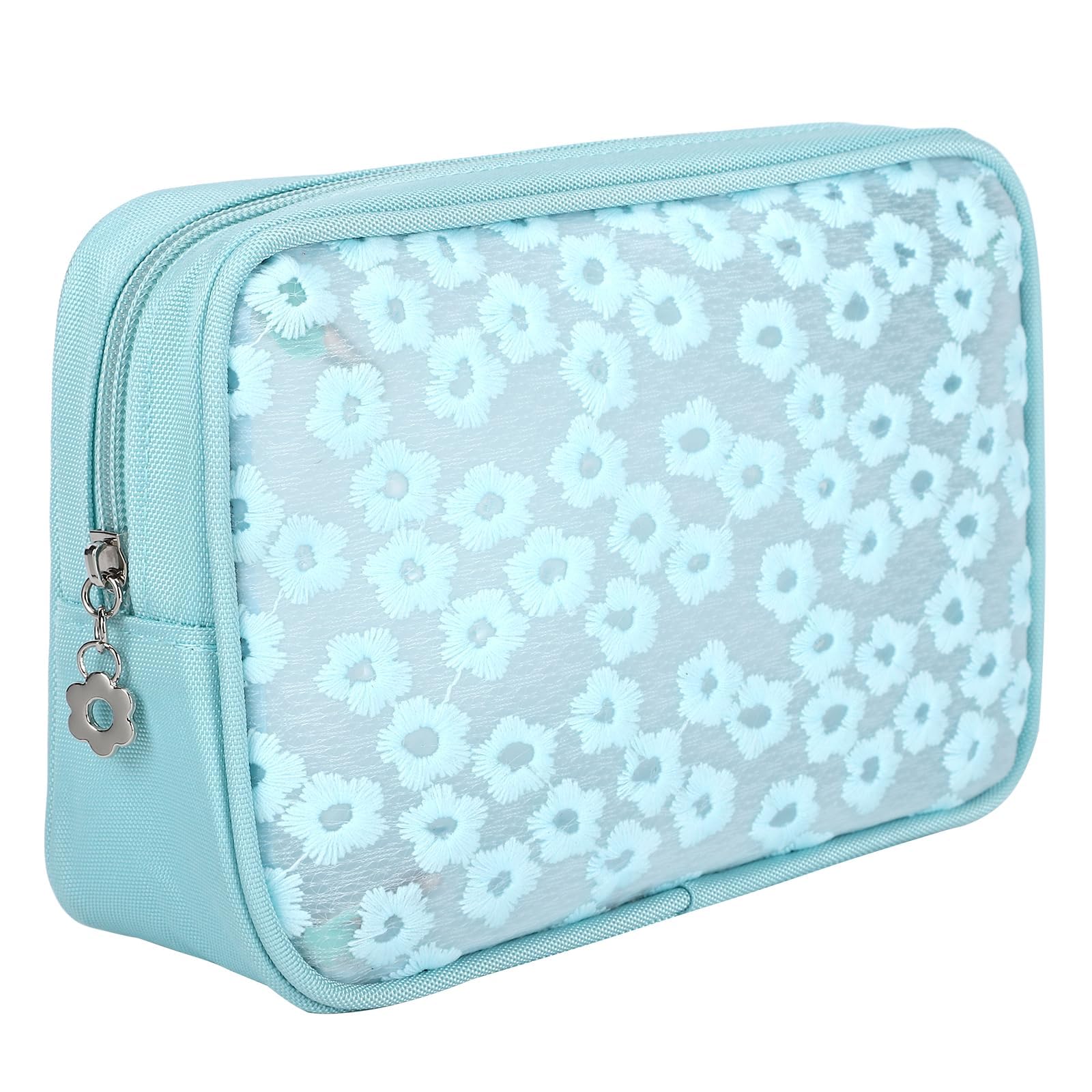 TSA Approved Travel Toiletry Bag for Women - Waterproof Makeup Organizer with Zipper, Portable Cosmetic Pouch for Toiletries, Brushes & Essentials (Green) - Perfect for Air Travel, Gym & Weekend Getaways