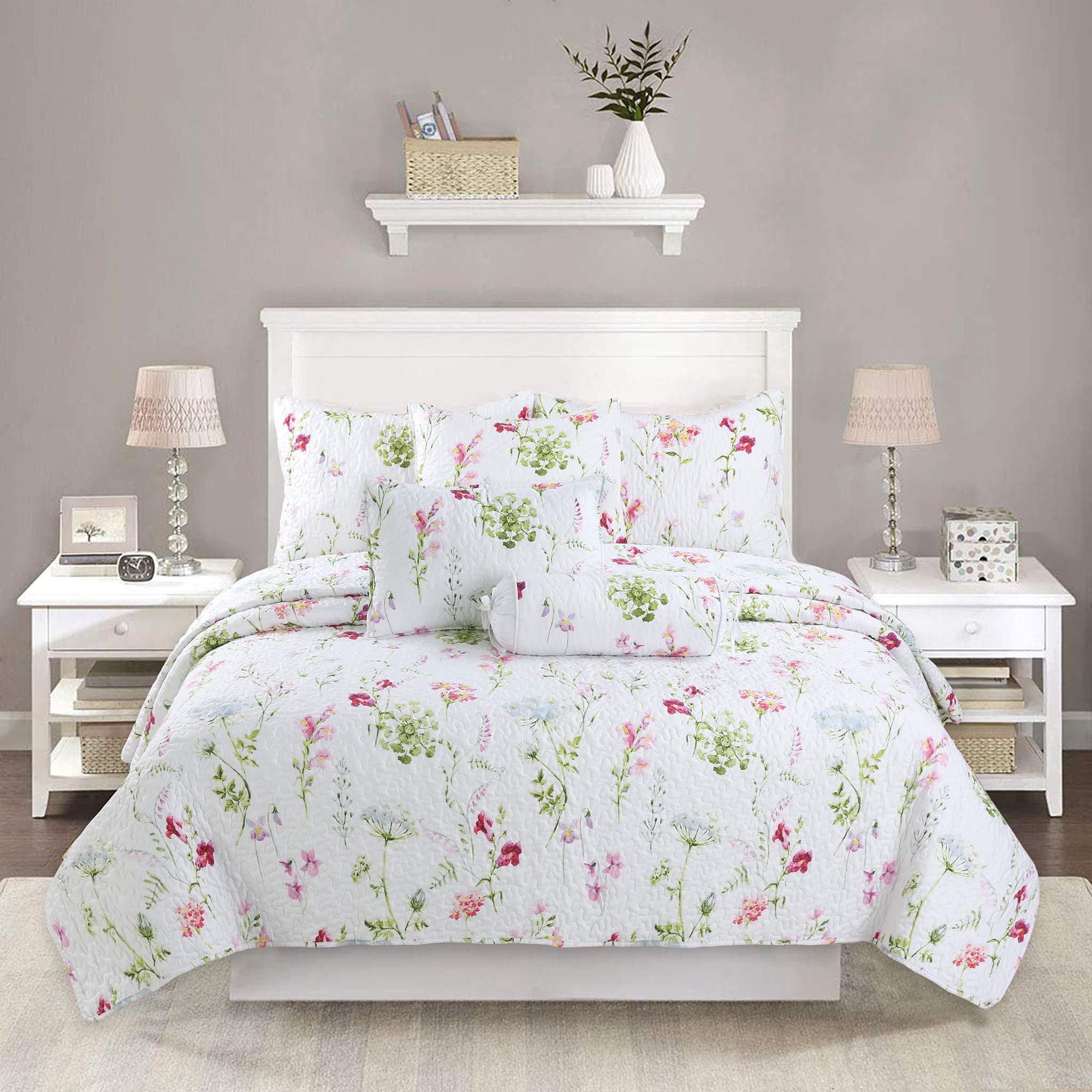 Chintz Quilt Set 3-Piece King Cotton Bedding for Cozy Bedroom