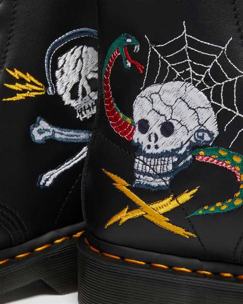 Dr. Martens 1460 Souvenir Black Nappa Leather Boots - Classic 8-Eye Combat Boots for Men & Women | Perfect for Punk, Goth & Everyday Streetwear Fashion