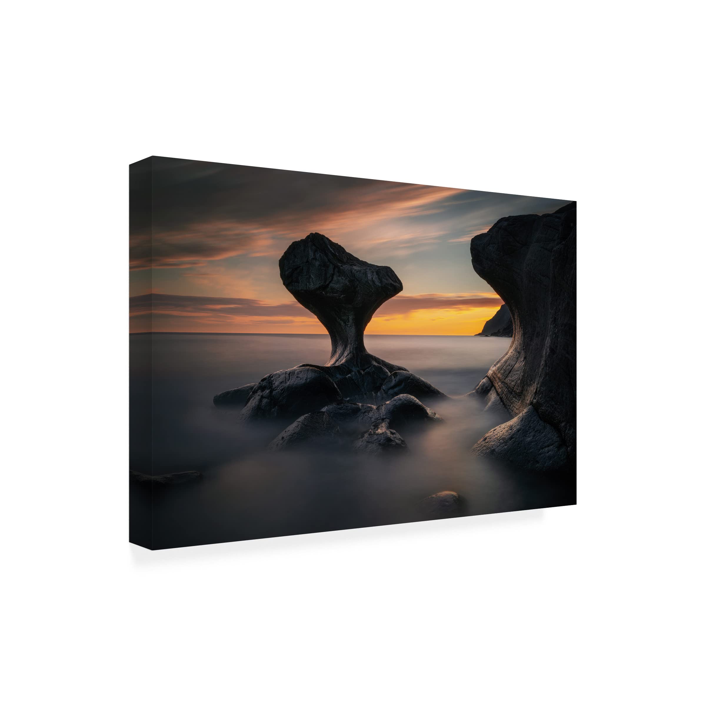 Trademark Fine Art 'Kannestein' Canvas Wall Art Print by Wojciech Kruczynski - Modern Abstract Ocean Wave Painting for Living Room, Bedroom & Office Decor