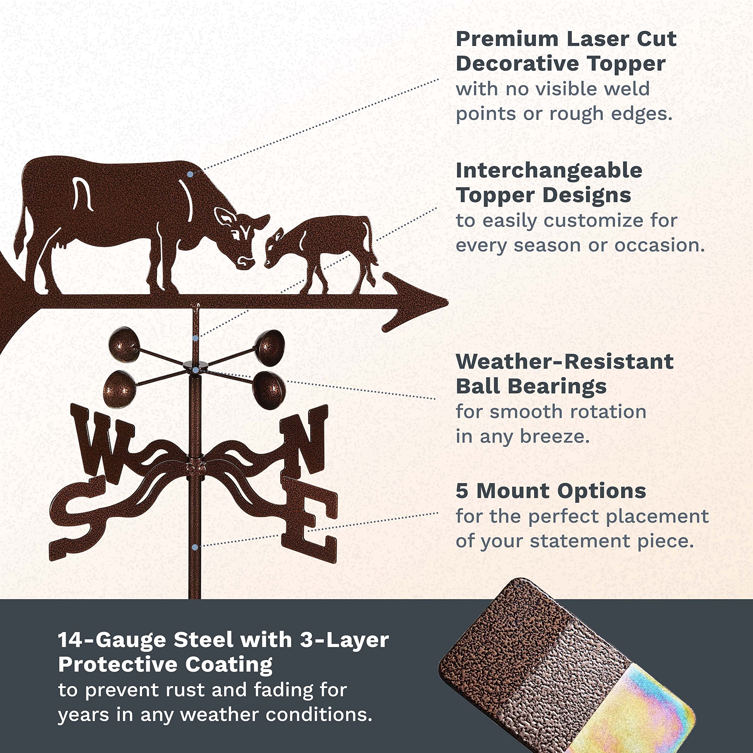 Premium EZ Vane Steel Cow & Calf Weathervane - 21