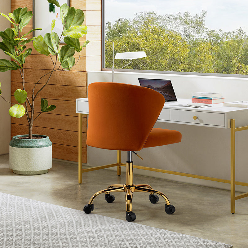 Premium Chandra Velvet Office Chair - Ergonomic Executive Desk Chair with Lumbar Support for Home & Office Workspaces - Comfortable Modern Computer Chair for Long Hours of Sitting