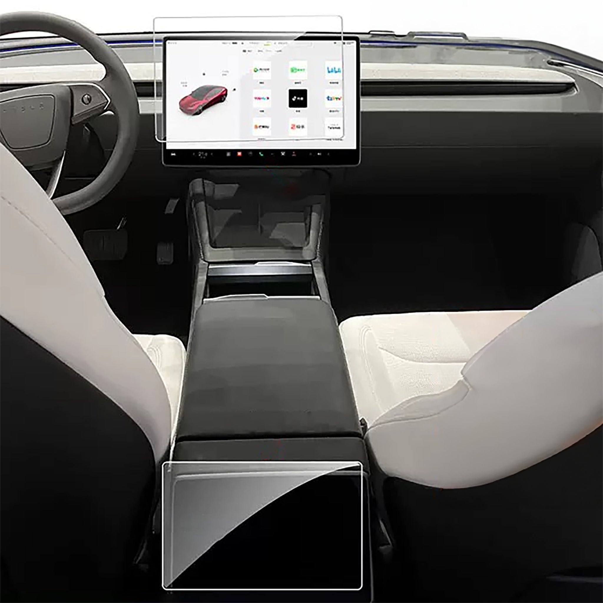 Premium Tempered Glass Screen Protector for Tesla Model 3 (2024+) & Model Y (2025+) - HD Clear, Anti-Scratch, Bubble-Free Installation - Perfect for Touchscreen Protection While Driving & Daily Use