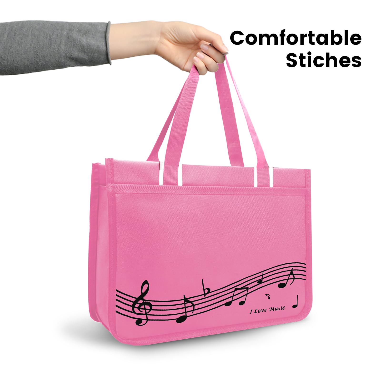 **BestSounds Waterproof Piano Bag with Zipper - Music Book Tote for Students, Kids & Women - Perfect Gift for Musicians (Pink) - Ideal for Piano Lessons, Performances & Travel**