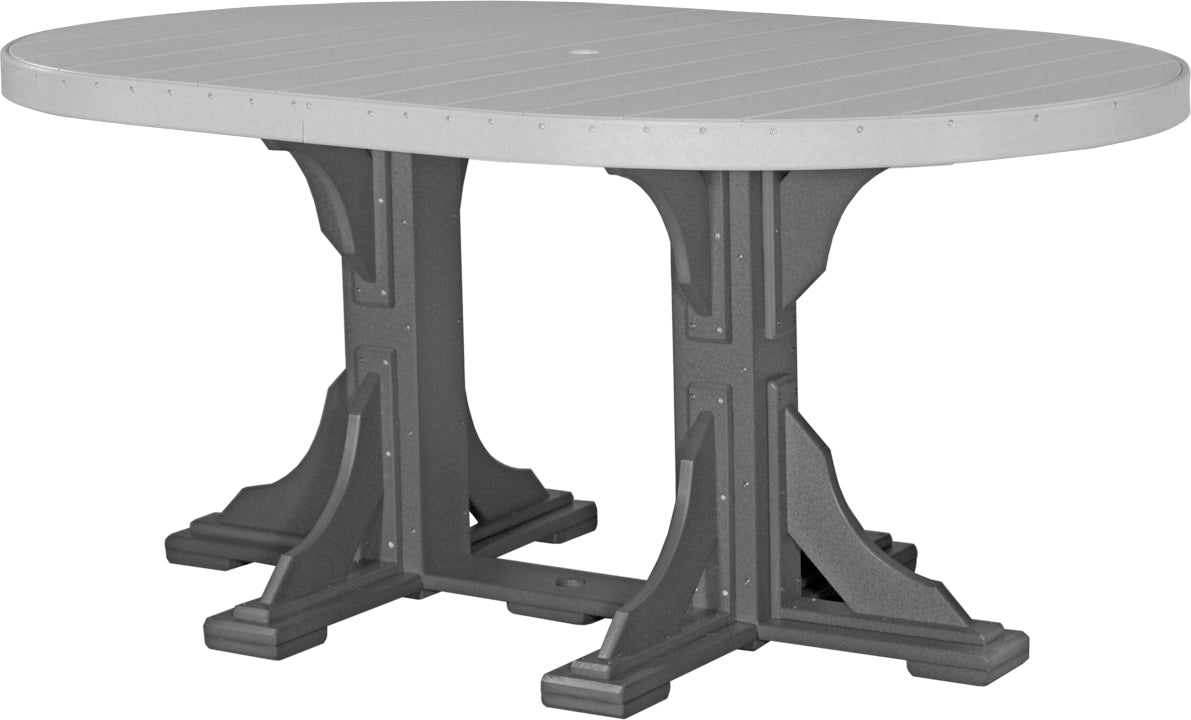 LuxCraft 4' x 6' Oval Dining Table Set for 6 - Modern Kitchen & Dining Room Furniture - Perfect for Family Gatherings, Dinner Parties & Small Spaces