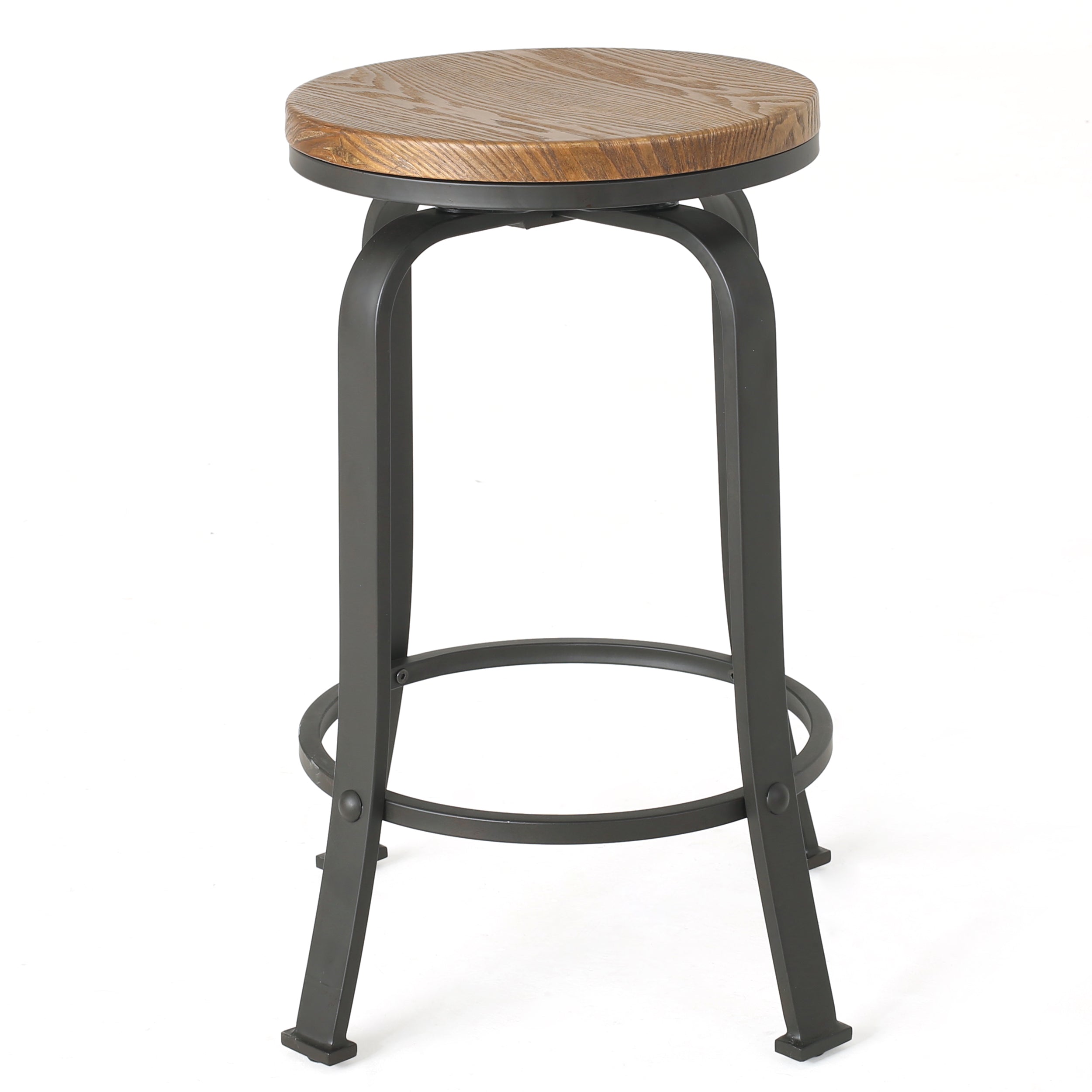 Modern Counter Stools Set of 2 - Adjustable Height Bar Stools for Kitchen Island, Breakfast Bar & Home Decor - Comfortable PU Leather Seat with Metal Base