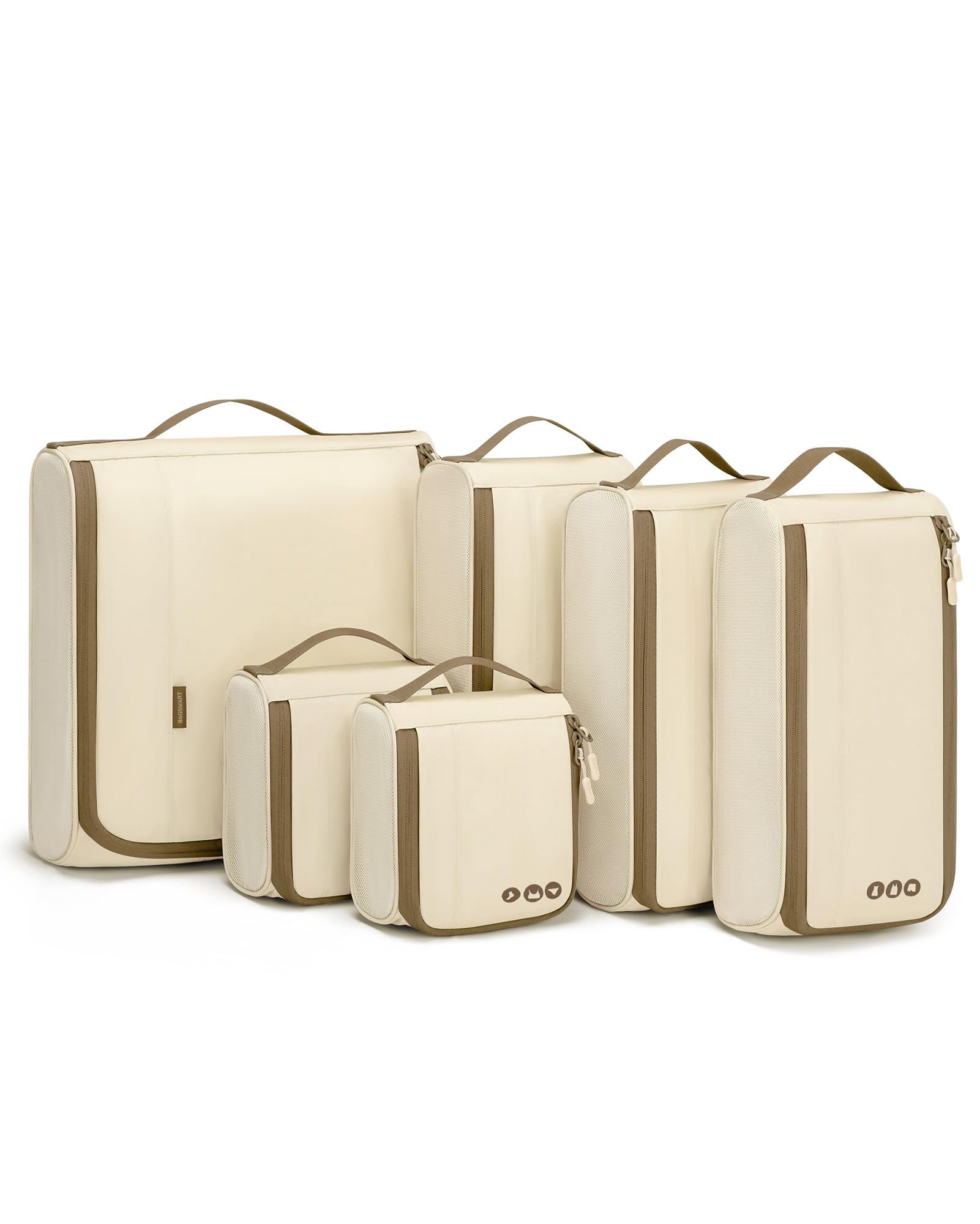 BAGSMART 6-Piece Keep Shape Packing Cubes Set - Lightweight Travel Organizer for Suitcases, Luggage & Carry-On Bags - Perfect for Business Trips, Vacations & Weekend Getaways