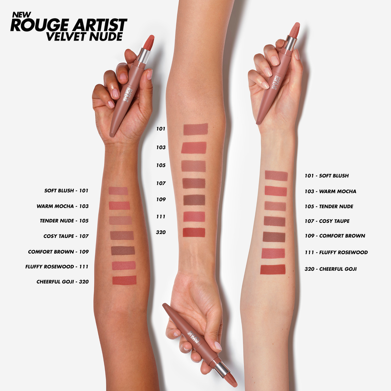 Rouge Artist Velvet Nude Lipstick - Comfort Brown 109 | Long-Lasting Matte Finish | Perfect for Everyday Wear & Special Occasions