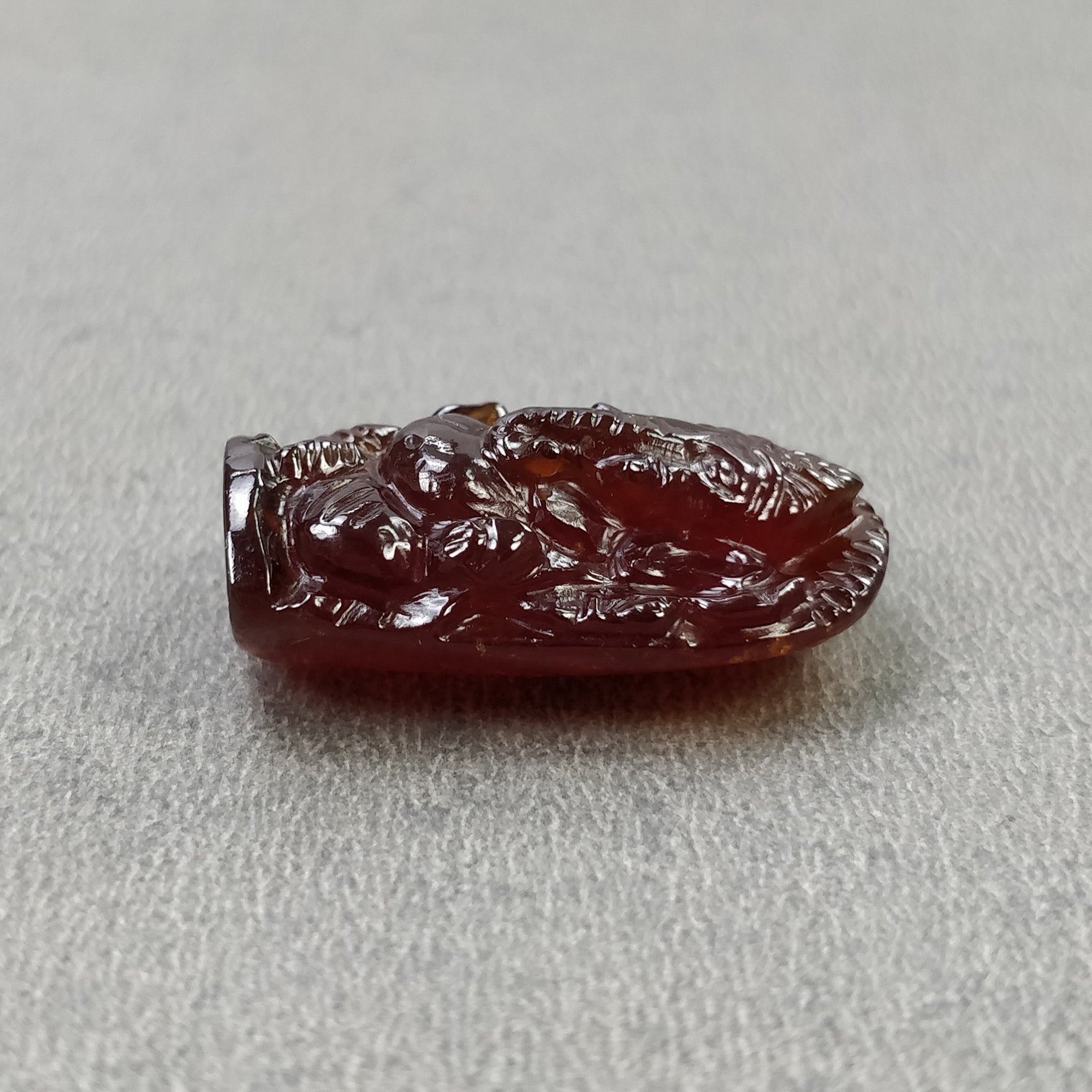 Natural Hessonite Garnet Gemstone Carving - 38.55cts Untreated Hand Carved Lord Ganesha 26x16mm | Spiritual Gift, Meditation Aid & Home Decor | Includes Video Proof of Authenticity