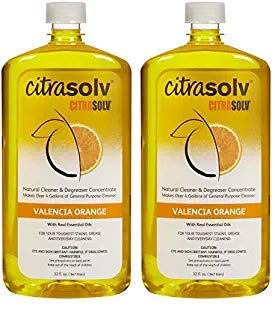 Citra Solv Natural Cleaner & Degreaser Concentrate - Valencia Orange Scent, 32 oz (Pack of 2) | Eco-Friendly Multi-Surface Cleaner for Kitchen, Bathroom & Outdoor Use | Safe for Pets & Kids