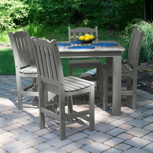 Lehigh 5-Piece Square Counter Height Outdoor Dining Set 42 x 42 - Perfect for Patio, Deck, Garden & Backyard Entertaining