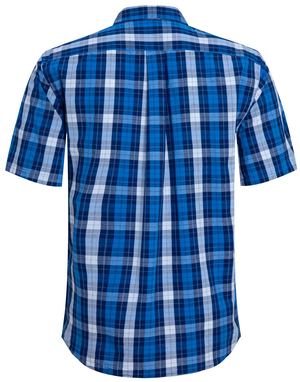 **Men's Short Sleeve Western Shirts with Pearl Snap Buttons - Casual Plaid Button-Up Shirt, Regular Fit for Cowboy, Rodeo & Outdoor Wear**