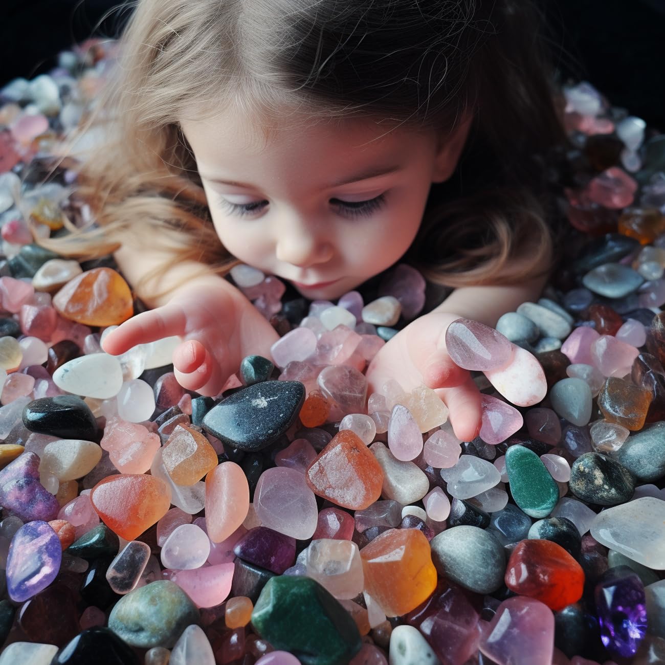 30Kinds+ 800Pcs Gemstones & Crystals Set (3lb) - Bulk Rocks & Minerals Kit for Kids Science & Crafts