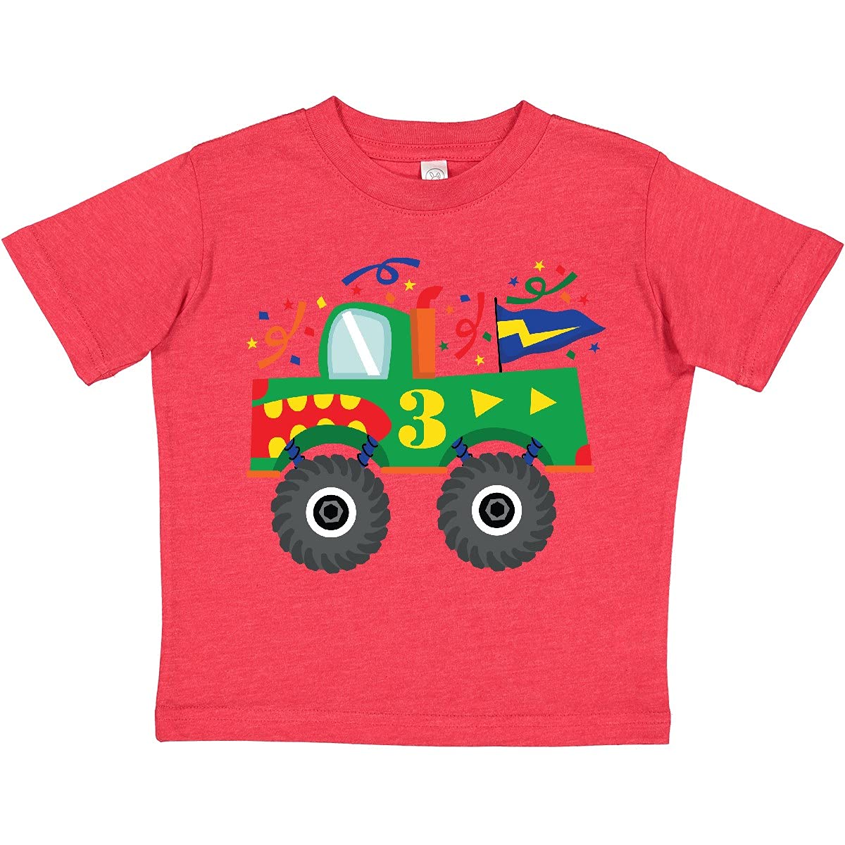 Inktastic 3rd Birthday Monster Truck Toddler T-Shirt - Cute Boys' Graphic Tee for Birthday Party, Playdate & Casual Wear