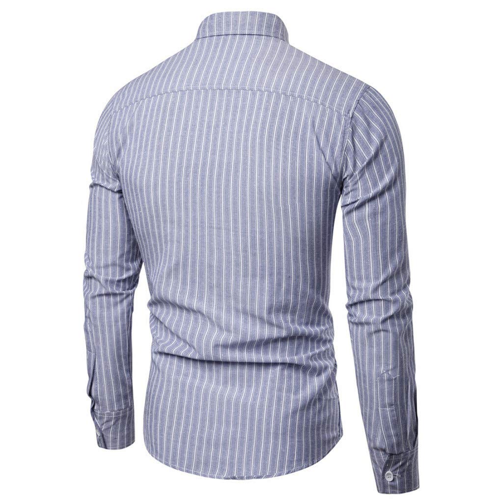 Men's Striped Long Sleeve Cotton Shirt - Business Casual & Leisure Fashion Top | Perfect for Office Wear, Date Night & Weekend Outfits