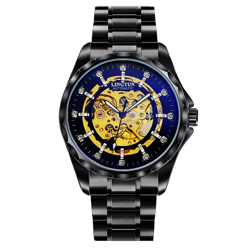 Men's Mechanical Watches for Students - Hollow Design, Luminous Hands, Classic Vintage Style - Perfect for School, Work & Casual Wear
