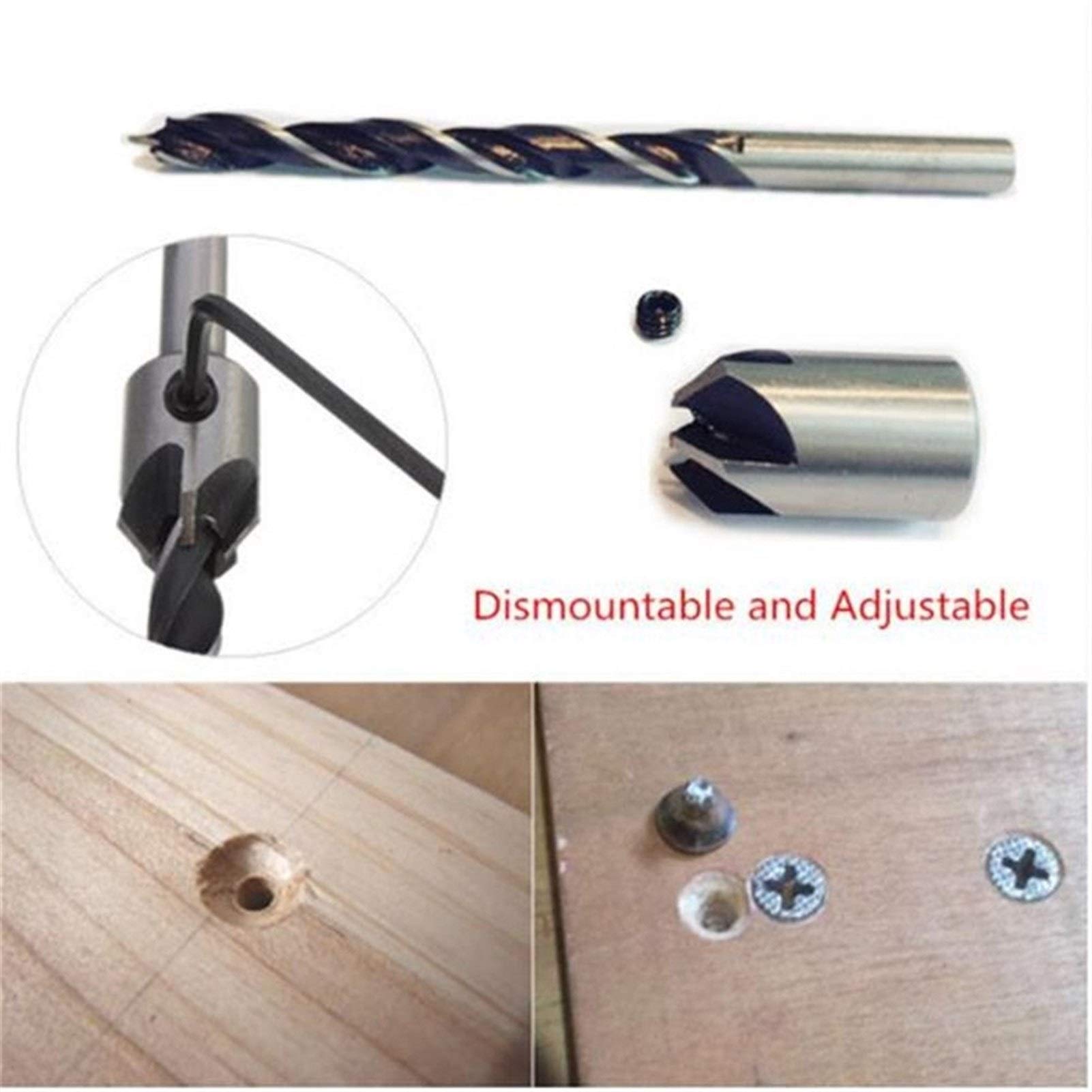 7-Piece HSS 5-Flute Countersink Drill Bit Set (3-10mm) | High-Speed Steel Chamfer Drill Bits for Woodworking, Metal & DIY Projects | Perfect for Cabinet Making, Furniture Assembly & Hardware Installation