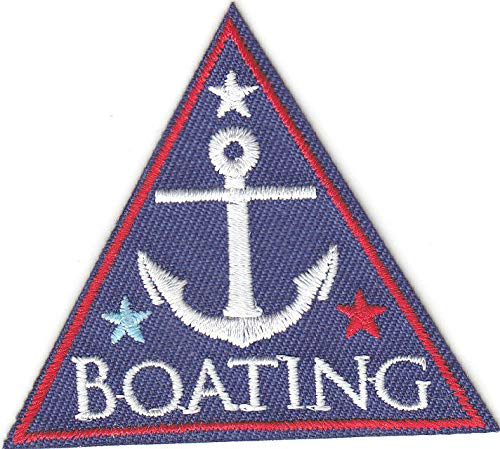 BOATING Iron On Patch for Boats & Ocean Sailing - Waterproof Embroidered Badge for Jackets, Hats & Bags (Perfect for Sailors, Fishermen & Nautical Enthusiasts)