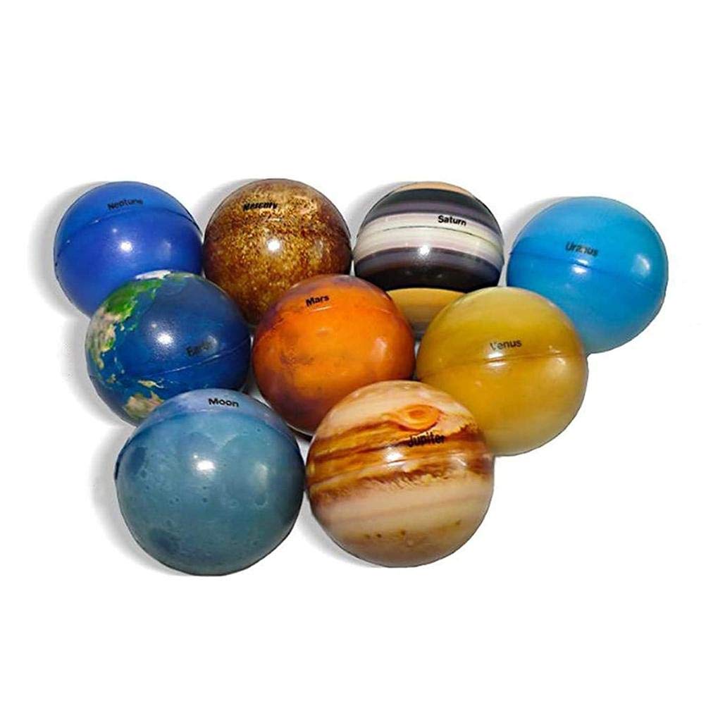 Newooh 9Pcs Solar System Stress Balls - Colorful Sponge Planet Squeeze Balls for Kids & Adults | Anti-Stress Toys, Space-Themed Sensory Fidget Toys for Office, Classroom & Home Relaxation