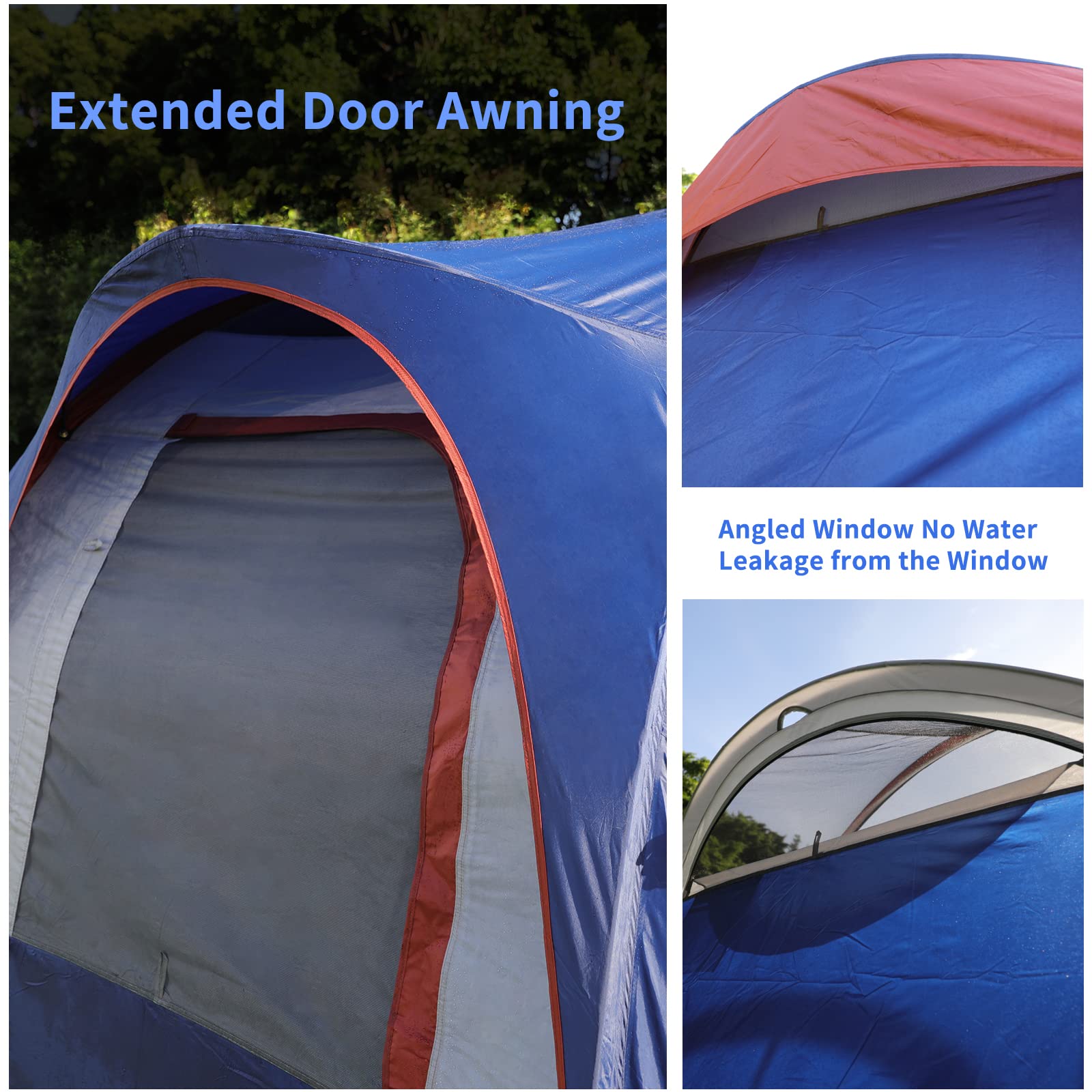 CAMPROS CP 9-Person Camping Tent - 2 Room Family Tent with Waterproof Rainfly, 4 Large Mesh Windows, Double Layer Design for All-Weather Protection - Easy Setup & Portable with Carry Bag - Perfect for Family Camping, Backpacking & Outdoor Adventures