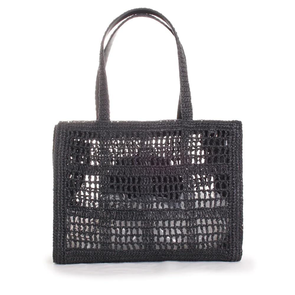 Tory Burch Ella Small Crochet Tote Bag for Women - Elegant Handmade Shoulder Bag for Work, Travel & Everyday Use