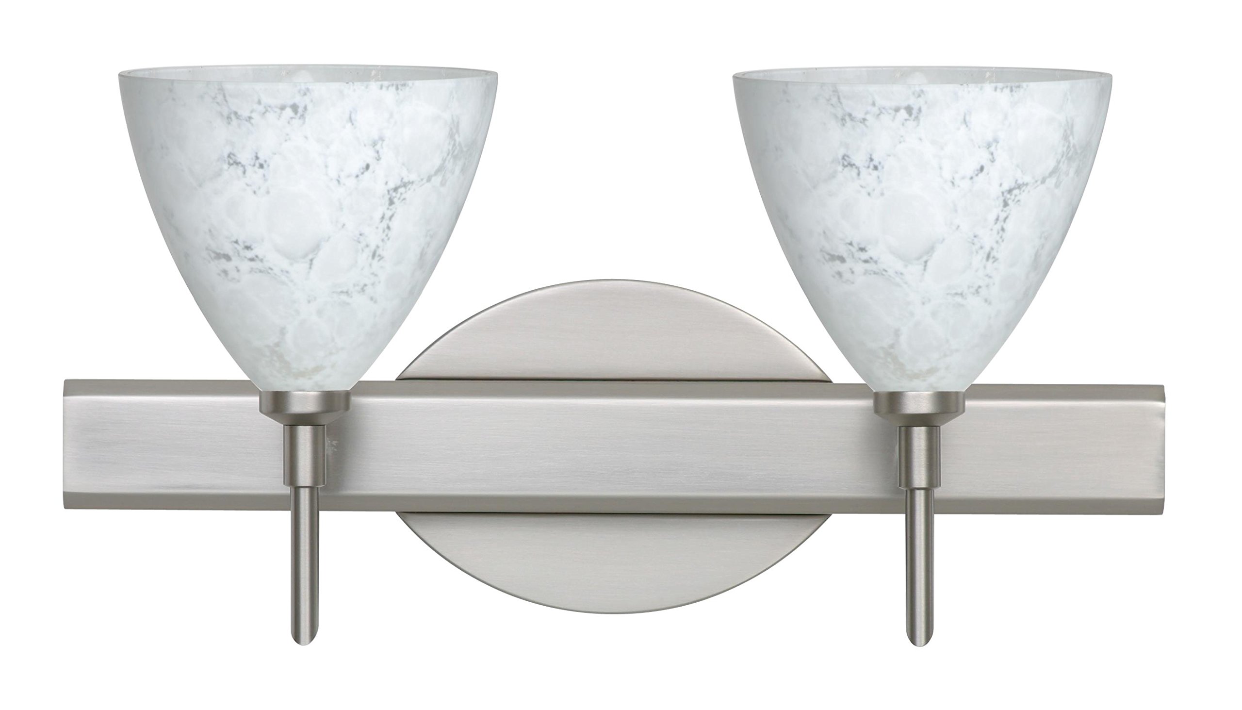 2SW-177919-LED-SN Mia Collection Modern 2-Light LED Wall Sconce - Indoor/Outdoor Lighting for Bedroom, Hallway, Porch & Patio