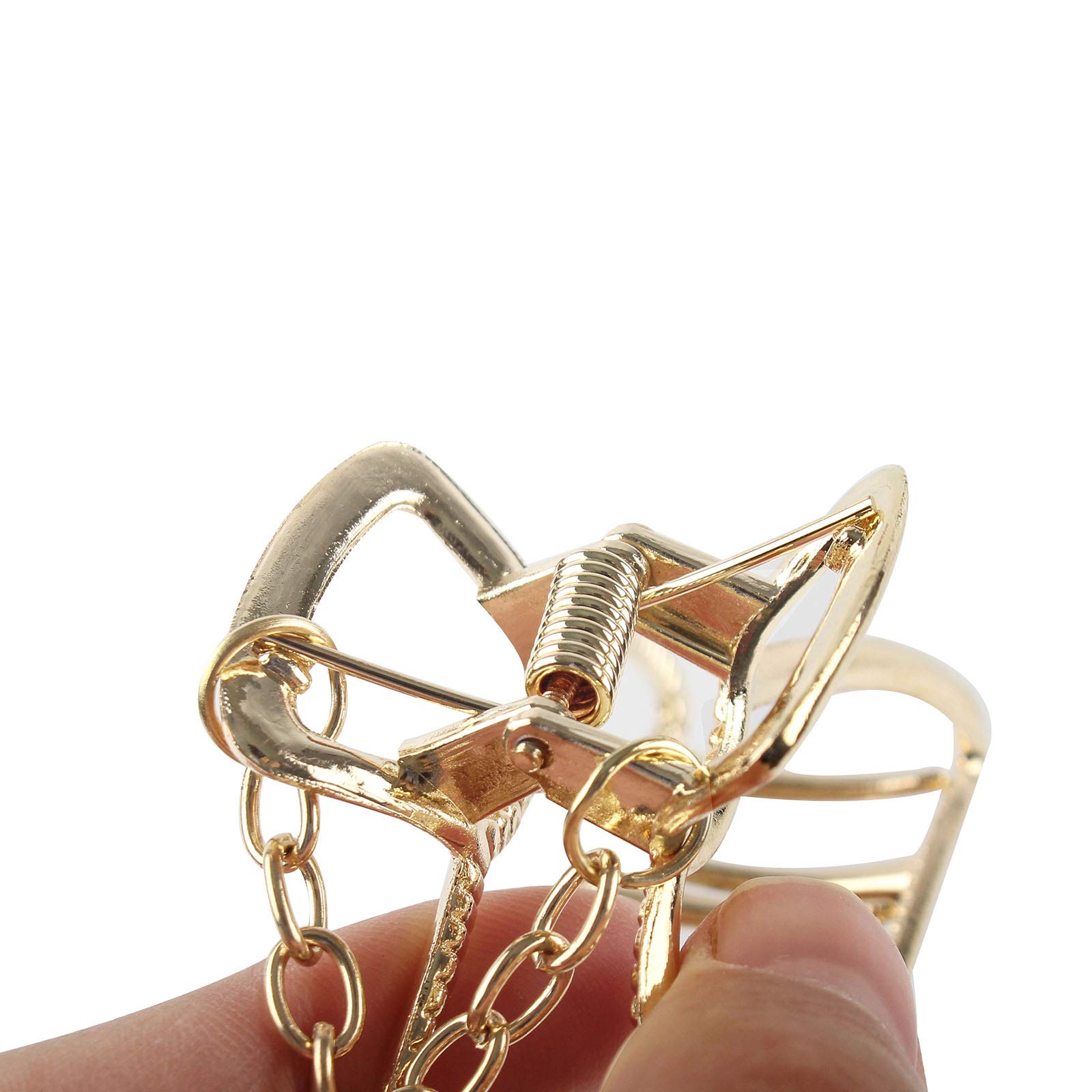 VinBee 4-Pack Large Butterfly Hair Claw Clips - Gold Metal Hair Clips for Women with Thick Hair (3.15 Inches) - Perfect for Updos, Ponytails & Everyday Hairstyles