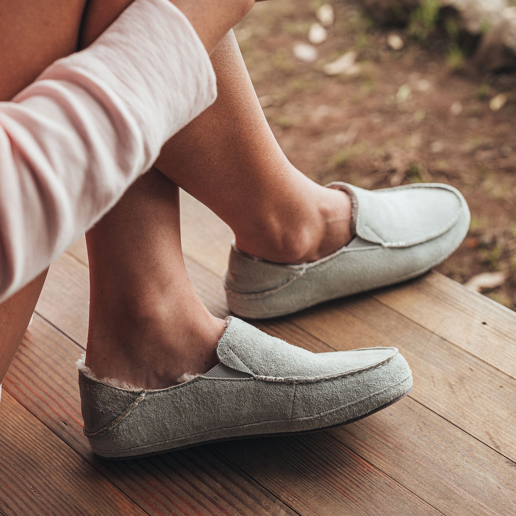 Nohea Slippers for Women - Comfortable Pale Grey House Shoes - Perfect for Indoor, Lounge and Spa Relaxation