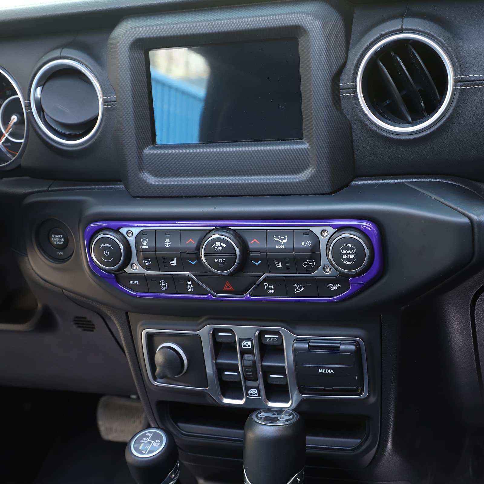 2018-2022 Jeep Wrangler JL JLU & Gladiator JT Air Vent Dashboard Trim Cover - Purple Interior Accessory Kit | Upgrade Your Jeep's Center Console & AC Vents for Style & Protection